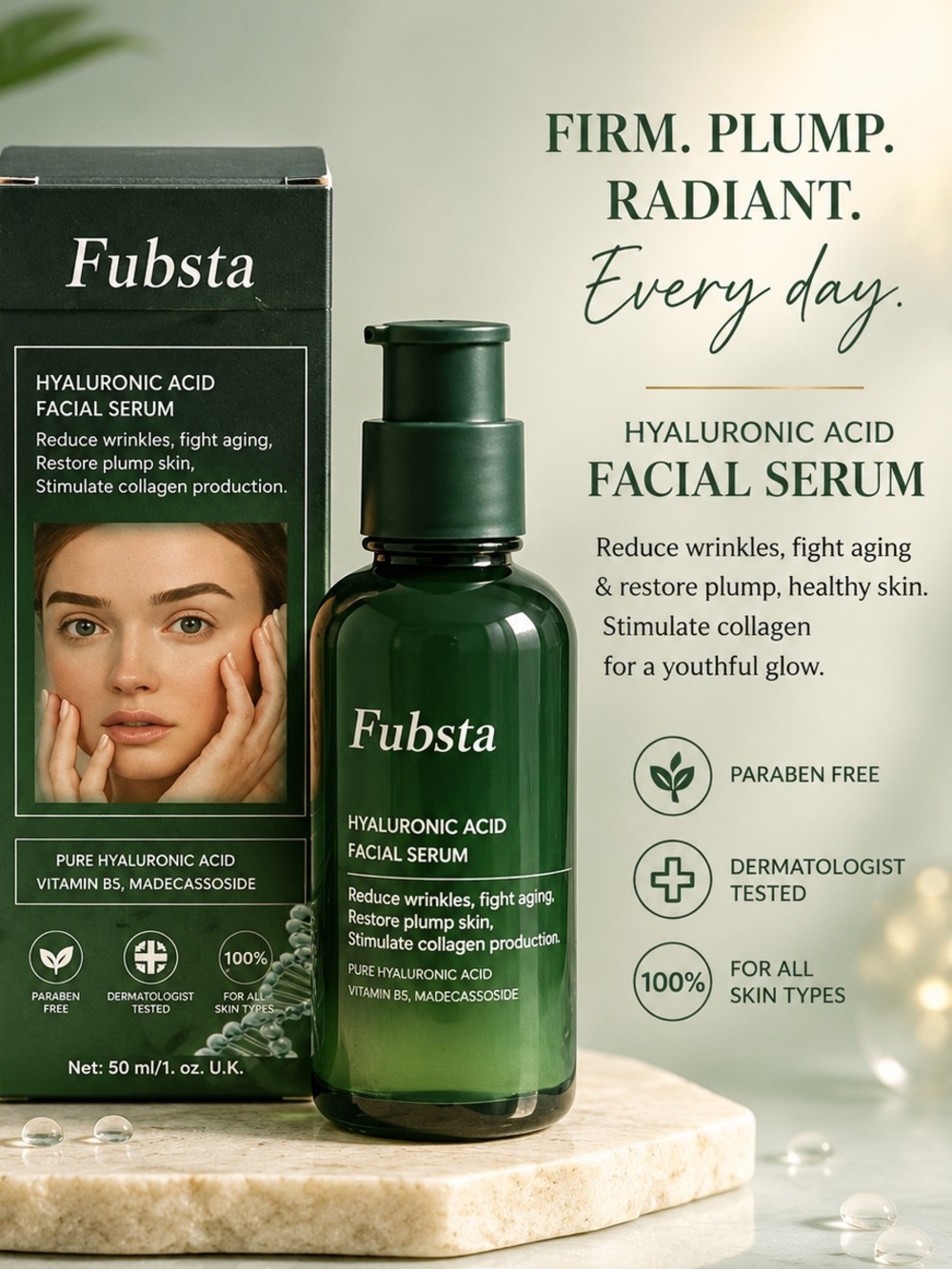 Hyaluronic Acid Facial Serum — Green